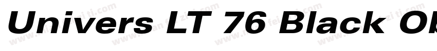 Univers LT 76 Black Oblique字体转换
